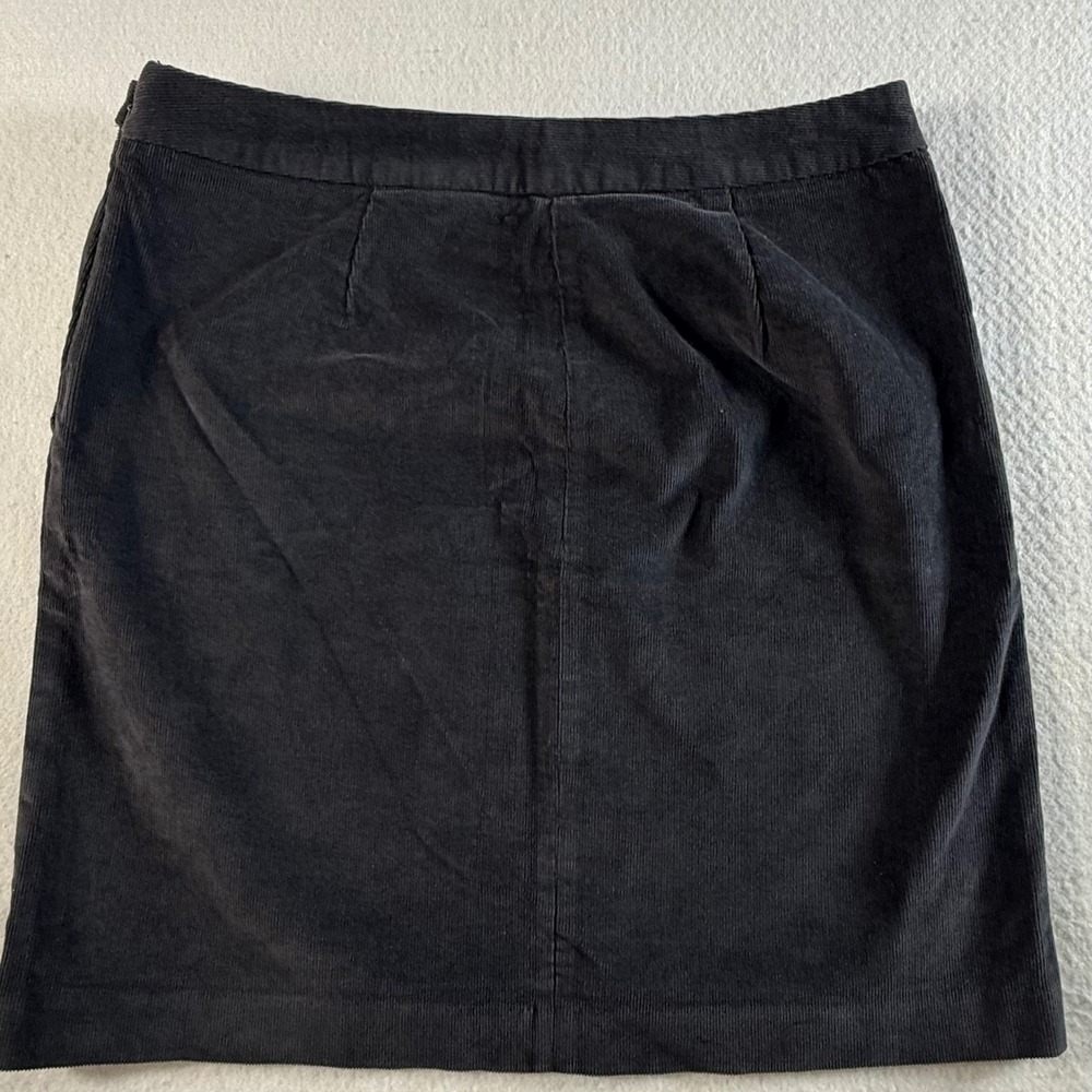 Banana Republic Corduroy Mini Skirt Womens 10 Tall Black Button Tab Side Zip NWT